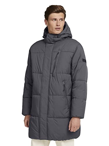TOM TAILOR Denim Męskie Pikowany płaszcz z poliestru pochodzącego z recyklingu 1026693, 10306 - Blueish Grey, M