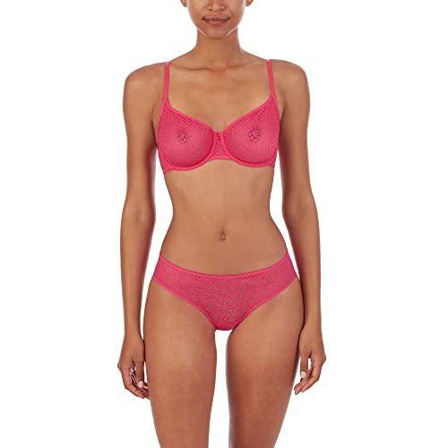 DKNY Damski nowoczesny koronkowy biustonosz Demi bez podszewki, Buraki, 80A