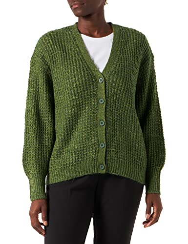 JACK&JONES Women's JXVICTORIA Open Kardigan Knit SN kurtka dzianinowa, Woodbine/Detail:/with Black Forest, S, Woodbine/Detail:/With Black Forest, S