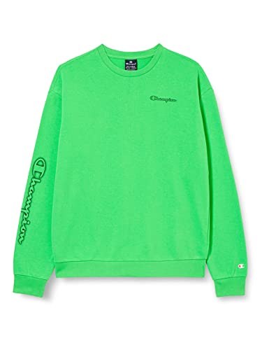 Champion Bluza dziecięca Legacy Neon Spray Powerblend Small Logo Crewneck bluza, zielony (grasgrün), 5-6 Lat