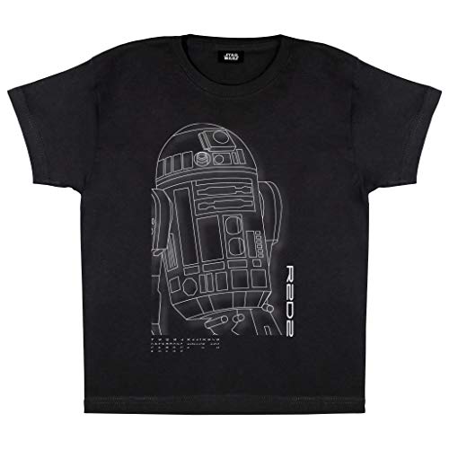 Koszulka dziewczęca Star Wars R2-D2 | oficjalny produkt | klasyczna koszulka filmowa Sci-Fi, pomysł na prezent urodzinowy dla dziewcząt, Czarny, 7-8 Lata