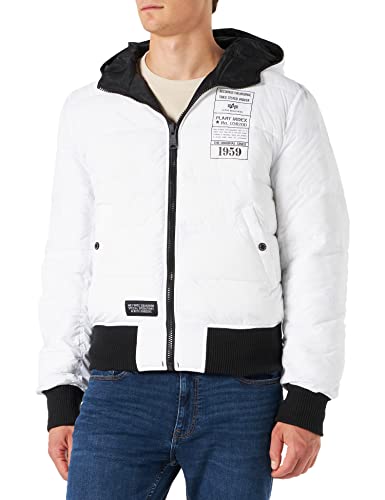 ALPHA INDUSTRIES Męska kurtka bomberka z kapturem Fd Rev, czarny/biały, S
