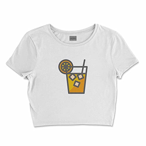 Bona Basics, Damski T-shirt basic, z nadrukiem cyfrowym, 100 bawełny, biały, swobodny, damski top, rozmiar: L, biały, L Krótki