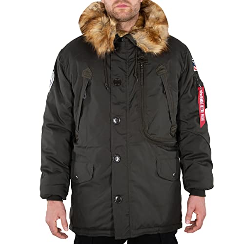 ALPHA INDUSTRIES Męska kurtka polarowa, czarny/oliwkowy (Black Olive), M