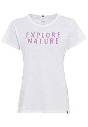 camel active Damska koszulka z krótkim rękawem z nadrukiem, biały, S