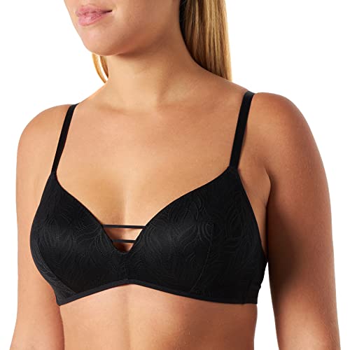 Billet Doux Damski biustonosz trójkątny muszle bez fiszbin, Czarny, M