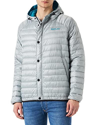 Replay męska kurtka nylonowa, 111 LIGHT GREY, XXL