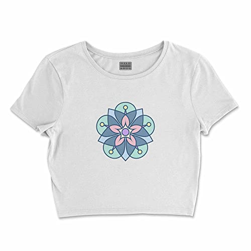 Bona Basics, Damski T-shirt basic, z nadrukiem cyfrowym, 100 bawełny, biały, swobodny, damski top, rozmiar: L, biały, L Krótki