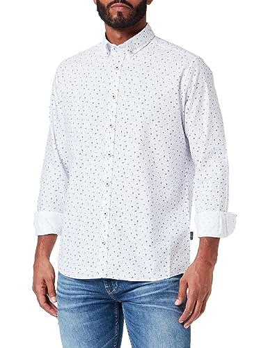 bugatti Męska koszula rekreacyjna, rękaw 1:1, biały-10, 3XL