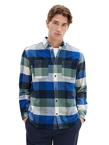 TOM TAILOR koszula męska, 32311 - Blue Colorful Block Check, M