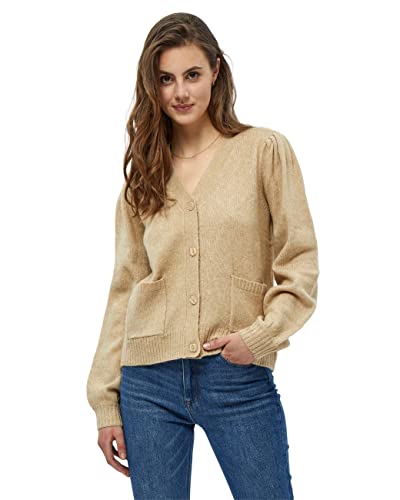Peppercorn Damski kardigan z aluminium, ciepły piaskowy melanż, XS, Ciepły piaskowy melanż, XS