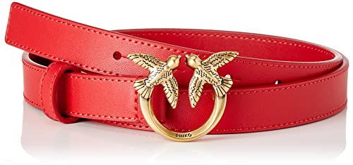 Pinko Love Berry H2 Belt Cielęcina Zestaw Pasek Damski, Czerwony (R41q_czerwony Granat-antique Gold), M