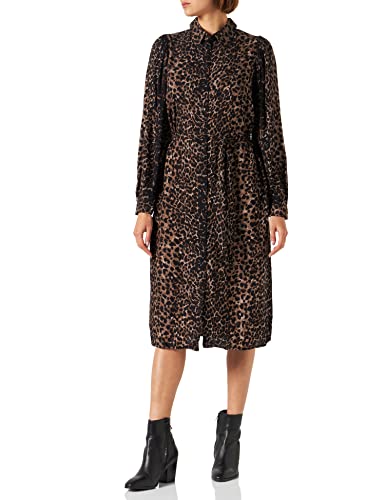 VERO MODA Damska sukienka koszulowa VMKITTIE MDOT LS Calf Shirt Dress WVN, Porpoise/Aop: kittie, S