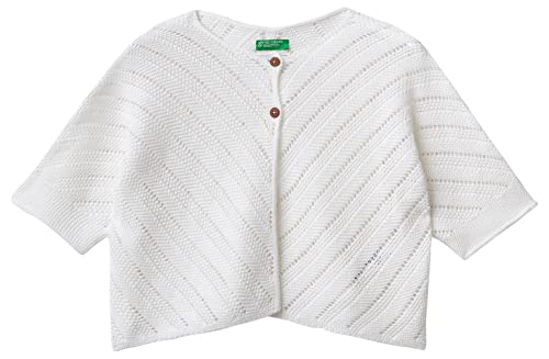 United Colors of Benetton Sweter kardigan dziewczęcy, Bianco Ottico 101, XL