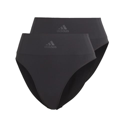 adidas Damskie bezszwowe stringi, 2-pak majtek typu tanga, czarne, 2 sztuki, duże, czarny, 2 sztuki, L