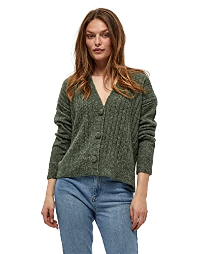 Peppercorn Damski sweter Penelope Rib, Wieniec laurowy zielony melanż, XL