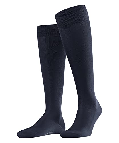 FALKE Mężczyźni Podkolanówki Tiago M KH Organiczna Bawełna długie jednokolorowe 1 Para, Niebieski (Space Blue 6116), 43-44