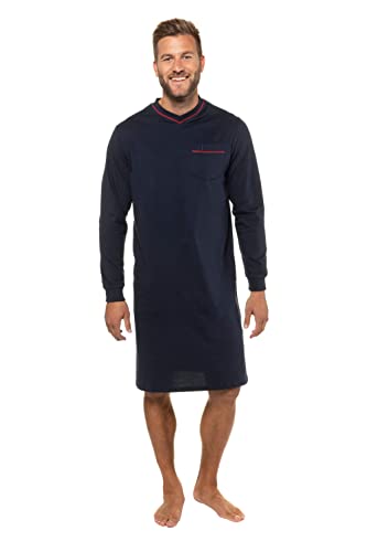 JP 1880 Męskie, duże rozmiary, duże rozmiary, męska koszula nocna, odzież domowa, uniwersalna, długi rękaw, do rozm. 8XL 721331, ciemny morski, 7XL