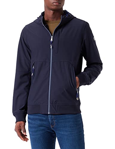 Scotch & Soda Męska kurtka z kapturem Classic Hooded Short Soft-Shell nylonowa kurtka, Night 0002, XL