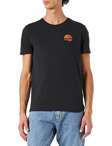 Wrangler T-shirt męski Rainbow, Faded Black, S