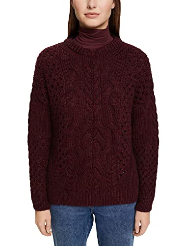ESPRIT Damski sweter 112EE1I307, 600/BORDEAUX RED, M
