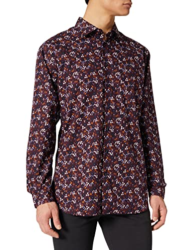 Seidensticker Męska koszula biznesowa – bez prasowania z taliowanym krojem – Shaped – długi rękaw – kołnierz Kent – 100% bawełna, czerwony (Weinrot), 38