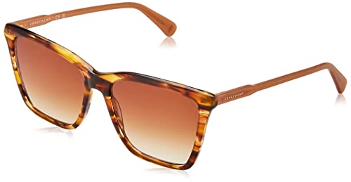 Longchamp Damskie okulary przeciwsłoneczne Lo719s, brązowe/rogowe, 54, Brązowy/róg