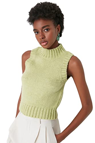 TRENDYOL Bluza damska Crop Knitwear Sweater, miętowa, M, miętowy, M