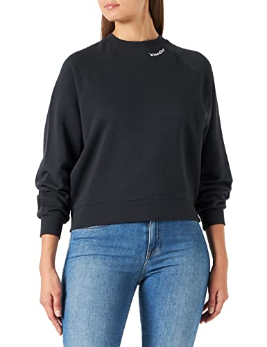 Wrangler Bluza damska w stylu retro raglan, czarna, rozmiar S