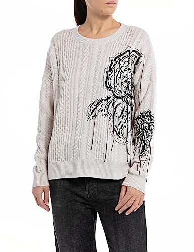 Replay Sweter damski z krótkim rękawem, 003 Pale Pink, L