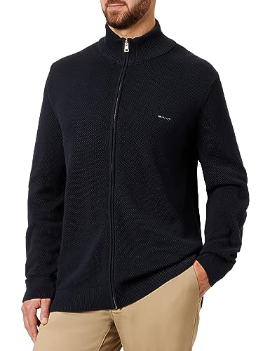 GANT Męski bawełniany kardigan z dzianiny, niebieski (Evening Blue), 4XL