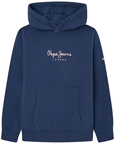 Pepe Jeans Bluza chłopięca Eddie Hoodie, Niebieski (Jarman), 10 Lat