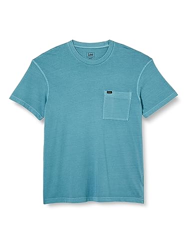Lee Koszulka męska typu t-shirt, z kieszeniami typu t-shirt, niebieski, S