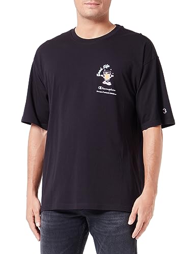 Champion Męski t-shirt Rochester 1919 Graphic Gallery z okrągłym dekoltem, rozmiar S, czarny, rozmiar L, czarny, L