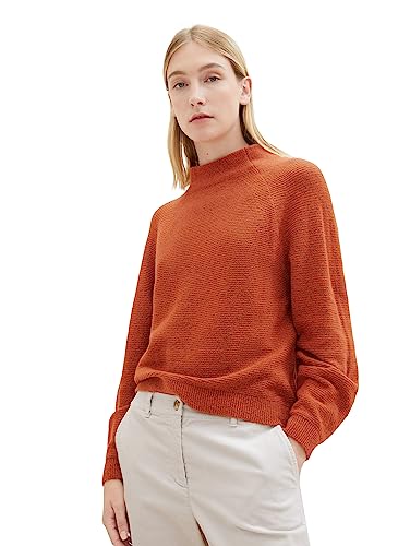 TOM TAILOR Sweter damski, 32403 - Gold Flame Orange Melange, XL
