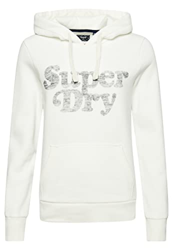 Superdry Damska bluza z kapturem, Ecru, 40