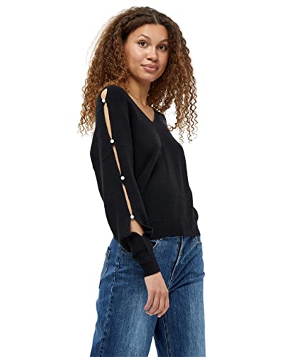 Desires Damski sweter DITA z rękawami w kształcie litery V, czarny, L