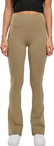 Urban Classics Damskie spodnie do jogi z organicznego dżerseju ze stretchem, Khaki, 3XL