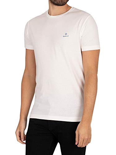 GANT Kontrast Logo SS Koszulka męska, Kość słoniowa (Eggshell), 3XL