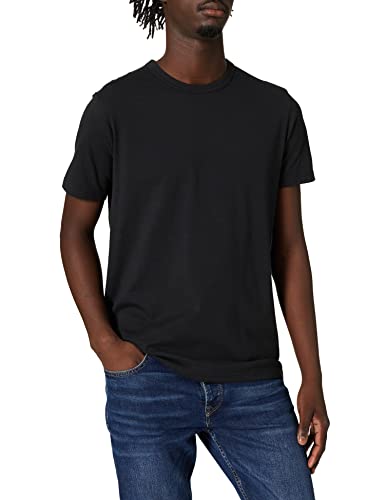 Marc O'Polo Męski T-shirt z okrągłym dekoltem, wygodna górna część z bawełny organicznej, klasyczna koszulka z krótkim rękawem, czarny, XXL
