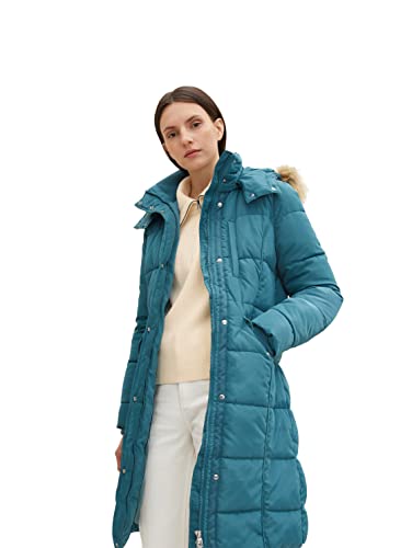 TOM TAILOR Damski Płaszcz zimowy z kapturem 1032489, 13222 - Pastel Teal, 3XL