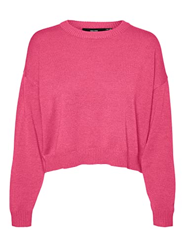 bestseller a/s Vmlillie Ls O-Neck Blouse Ga Noos sweter damski, Hot Pink/Szczegóły: W. Melange, XL