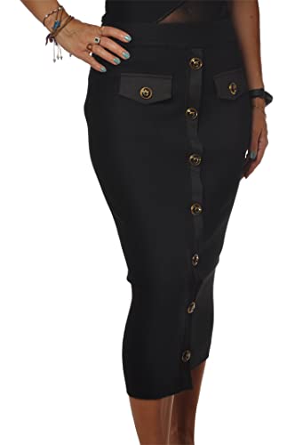 Pinko Damska spódnica prążkowana Applepie, mieszana L, Z99_czarna limuzyna, L