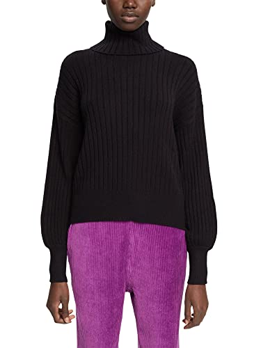 edc by ESPRIT Damski sweter 112CC1I320, 005/BLACK 5, S