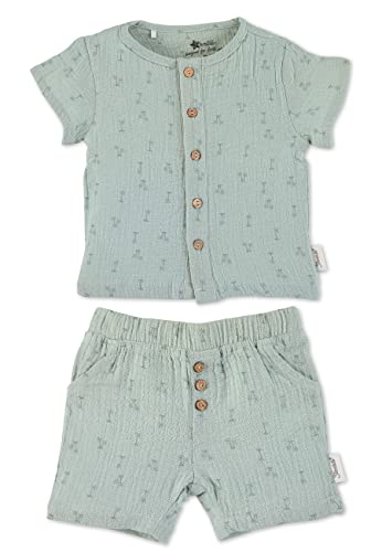 Sterntaler Unisex koszula niemowlęca + krótkie spodnie zestaw palmy, średni zielony, normalny, średni zielony, 68