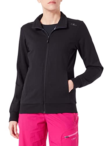 CMP Stretch Fleece Bluza z pełnym zamkiem błyskawicznym Damska kurtka polarowa, czarny, D34 EU
