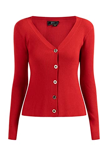 faina Kardigan damski 11025470, czerwony, XS-S