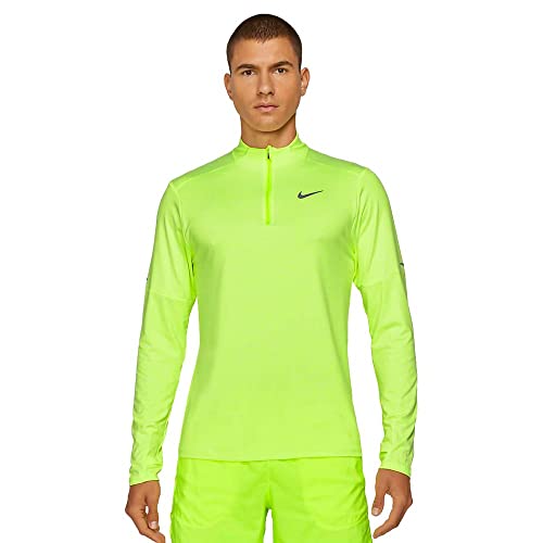 Nike Mens M NK DF ELMNT TOP HZ bluza, Volt/White/Reflective silv, M