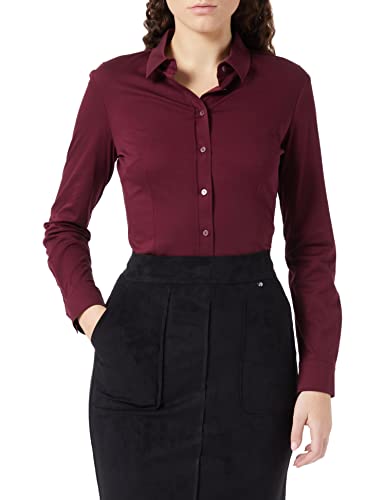 Gerry Weber Damska bluzka z długim rękawem z bawełny z długim rękawem, jednokolorowa, Rioja, 46