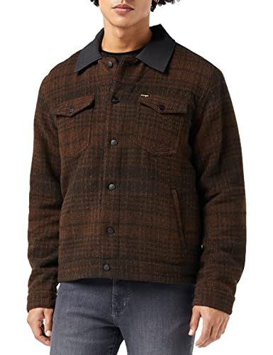 Wrangler Męska kurtka z wełny Trucker Jacket, Carafe Brown, rozmiar L
